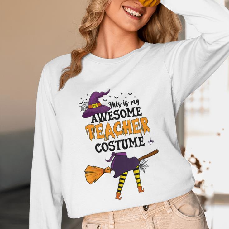 This Is My Awesome Teacher Costume Halloween Witch Unisex Long Sleeve T-Shirt, funny design This Is My Awesome Teacher Costume Halloween Witch Unisex Long Sleeve T-Shirt, funny design