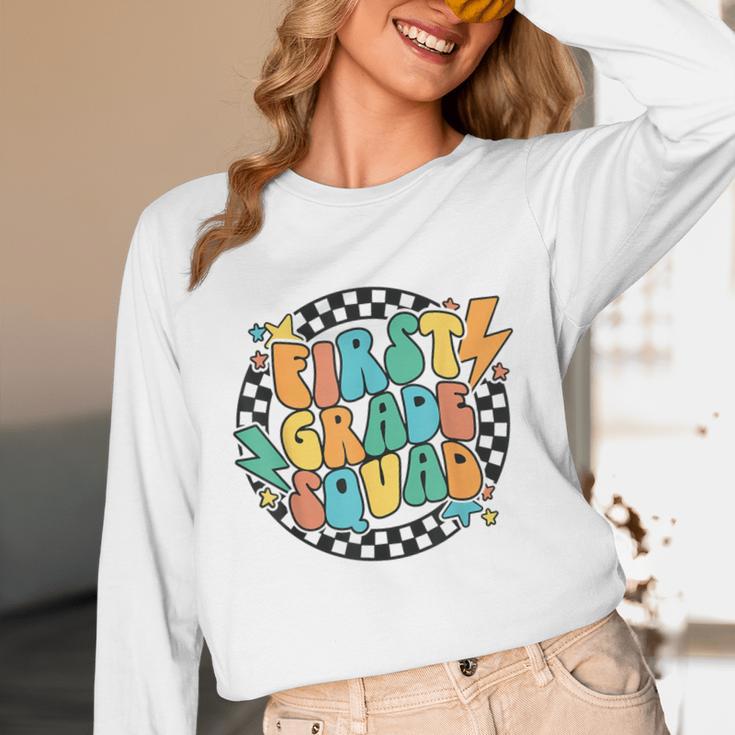 Back To School Groovy Teacher 1st First Grade Crew Squad Unisex Long Sleeve T-Shirt, funny design