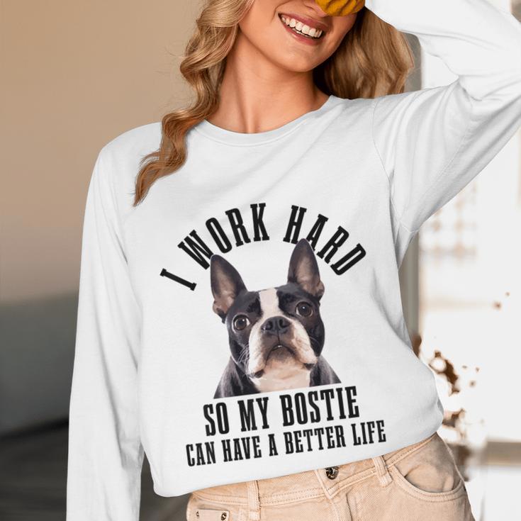 Bostie Mama Dog Dad Boston Terrier For Men Women Unisex Long Sleeve T-Shirt, funny design