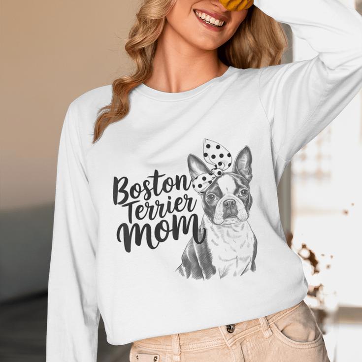 Boston Terrier Dog Bostie Mom Idea For Women Unisex Long Sleeve T-Shirt, funny design