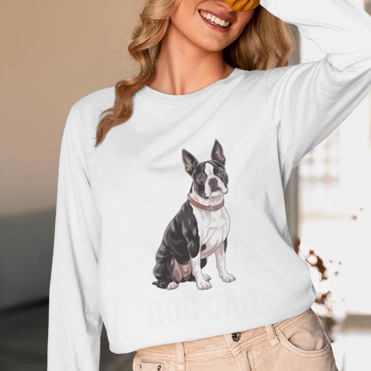 Boston Terrier Dog Dad Boston Terrier Dog Lovers Unisex Long Sleeve T-Shirt, funny design