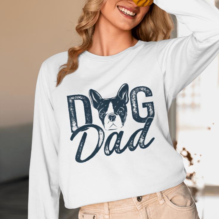 Boston Terrier Dog Dad Unisex Long Sleeve T-Shirt, funny design