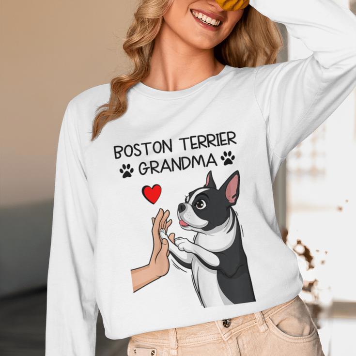 Boston Terrier Grandma Mother's Day Dog Mom Unisex Long Sleeve T-Shirt, funny design
