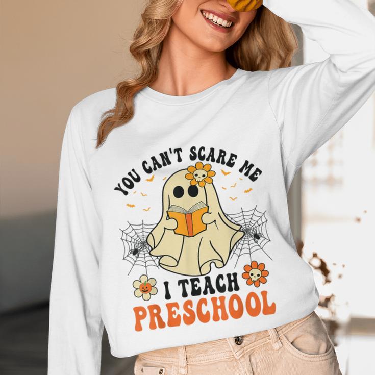 You Can't Scare Me I Teach Preschool Teacher Halloween Ghost Men Women Unisex Long Sleeve T-Shirt, funny design You Can't Scare Me I Teach Preschool Teacher Halloween Ghost Men Women Unisex Long Sleeve T-Shirt, funny design