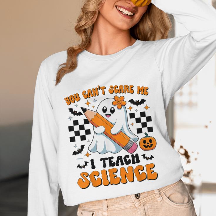 You Can't Scare Me I Teach Science Retro Teacher Halloween Unisex Long Sleeve T-Shirt, funny design You Can't Scare Me I Teach Science Retro Teacher Halloween Unisex Long Sleeve T-Shirt, funny design