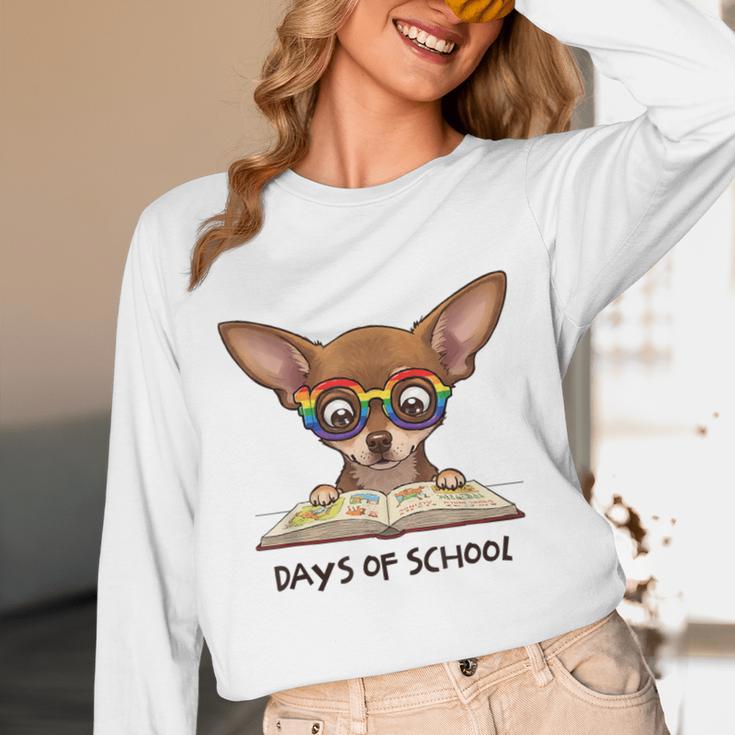 Chihuahua 100 Days Of School Rainbow Glasses Teacher Unisex Long Sleeve T-Shirt, funny design Chihuahua 100 Days Of School Rainbow Glasses Teacher Unisex Long Sleeve T-Shirt, funny design