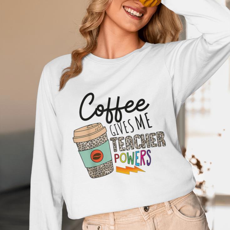 Coffee Gives Me Teacher Power Teacher Elementary Women Unisex Long Sleeve T-Shirt, funny design Coffee Gives Me Teacher Power Teacher Elementary Women Unisex Long Sleeve T-Shirt, funny design