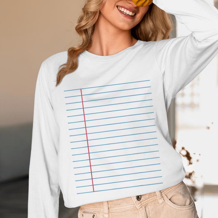 College Ruled Lined Paper Student Teacher Professor Costume Unisex Long Sleeve T-Shirt, funny design College Ruled Lined Paper Student Teacher Professor Costume Unisex Long Sleeve T-Shirt, funny design