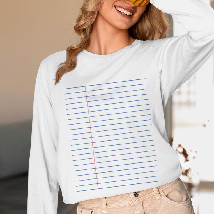 Colleged Ruled Paper Lined Writer Student Professor Teacher Unisex Long Sleeve T-Shirt, funny design Colleged Ruled Paper Lined Writer Student Professor Teacher Unisex Long Sleeve T-Shirt, funny design
