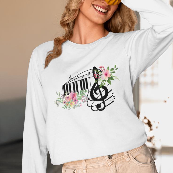 Cut Music Teacher Shirt With a Piano Keys Notes And Flowers Unisex Long Sleeve T-Shirt, funny design Cut Music Teacher Shirt With a Piano Keys Notes And Flowers Unisex Long Sleeve T-Shirt, funny design
