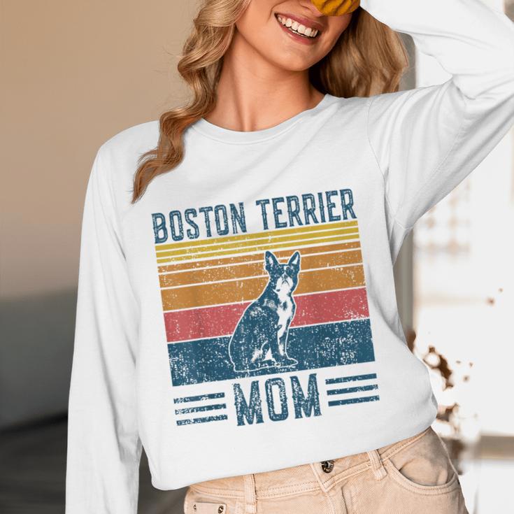Dog Boston Terrier Mom Vintage Boston Terrier Mom Unisex Long Sleeve T-Shirt, funny design