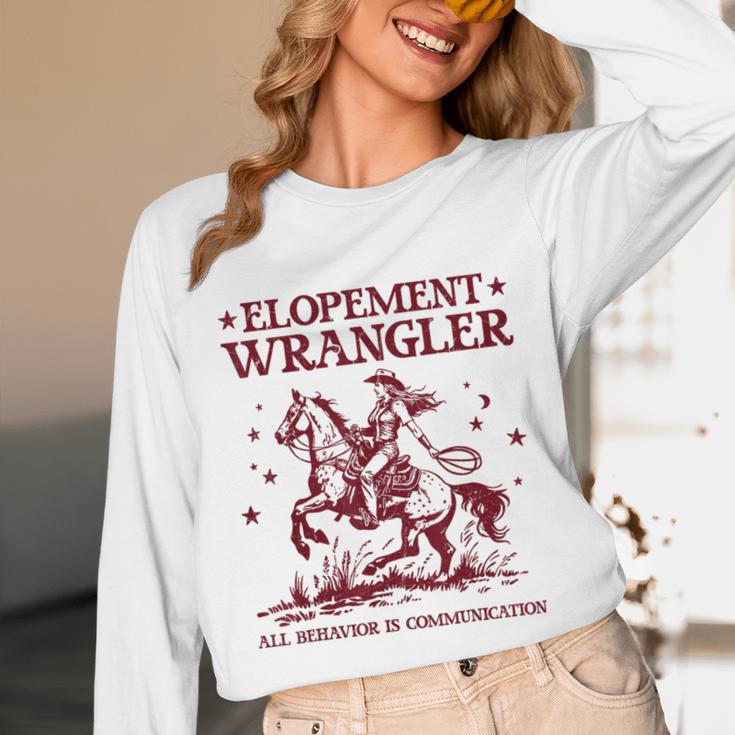 Elopement Wrangler Teacher ABA Behavior Support Cowboy Unisex Long Sleeve T-Shirt, funny design Elopement Wrangler Teacher ABA Behavior Support Cowboy Unisex Long Sleeve T-Shirt, funny design