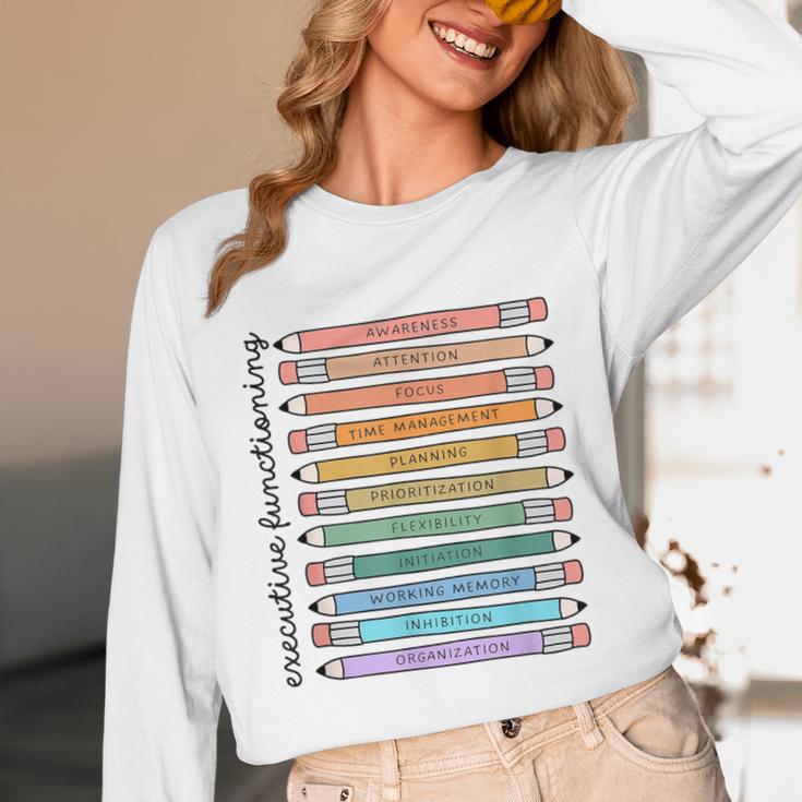 Executive Functioning Skills Back To School Sped Teacher SLP Unisex Long Sleeve T-Shirt, funny design