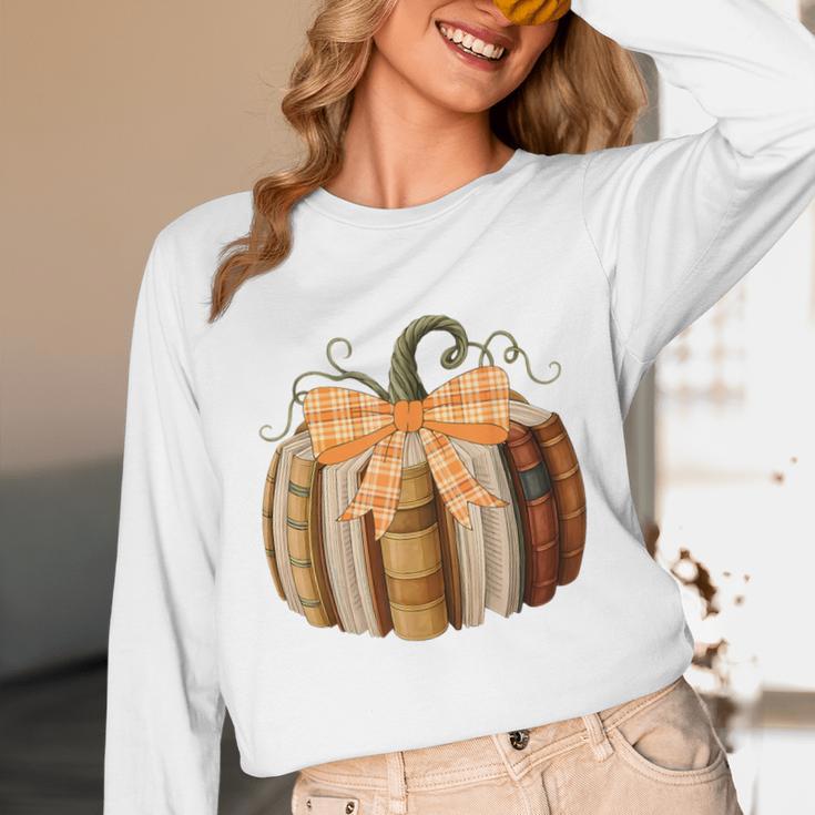 Fall Book Pumpkin Halloween Teacher Librarian Thanksgiving Unisex Long Sleeve T-Shirt, funny design Fall Book Pumpkin Halloween Teacher Librarian Thanksgiving Unisex Long Sleeve T-Shirt, funny design