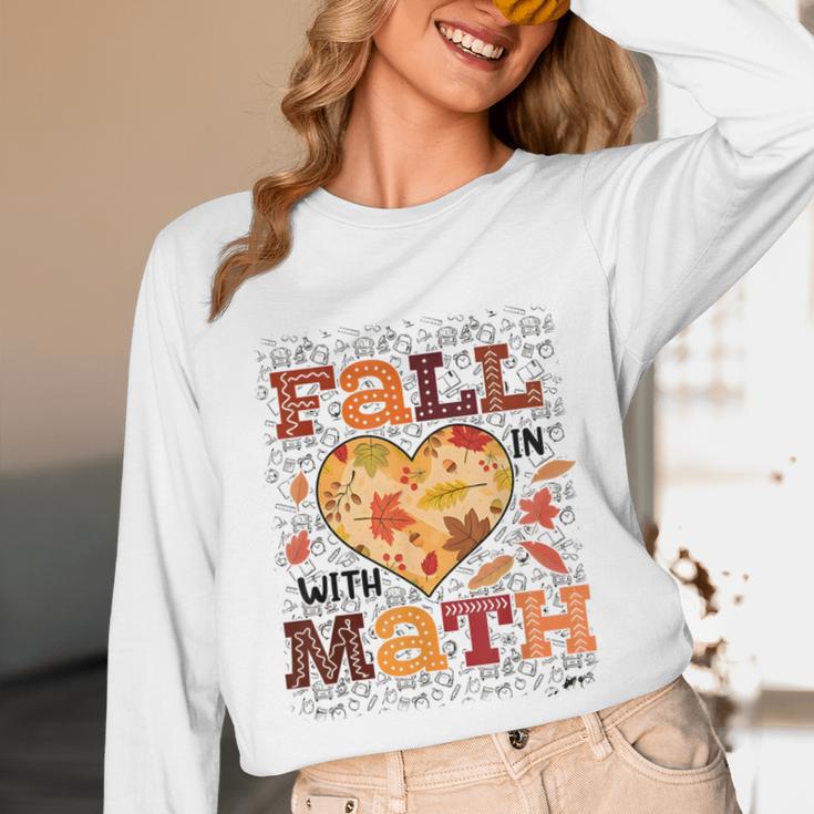 Fall Teacher Fall In Love With Math Math Thanksgiving For Men Women Unisex Long Sleeve T-Shirt, funny design Fall Teacher Fall In Love With Math Math Thanksgiving For Men Women Unisex Long Sleeve T-Shirt, funny design