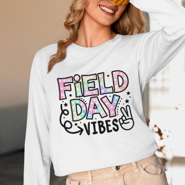 Field Day Vibes For Teacher Kids Happy Field Day 2025 Unisex Long Sleeve T-Shirt, funny design Field Day Vibes For Teacher Kids Happy Field Day 2025 Unisex Long Sleeve T-Shirt, funny design