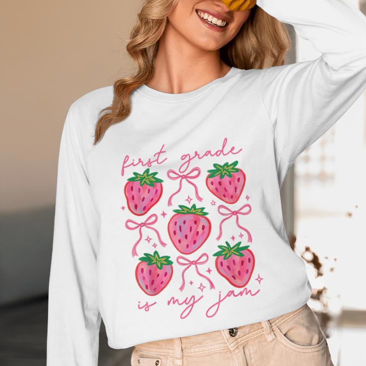 First Grade Is My Jam Strawberry First Grade Teacher Women Unisex Long Sleeve T-Shirt, funny design First Grade Is My Jam Strawberry First Grade Teacher Women Unisex Long Sleeve T-Shirt, funny design