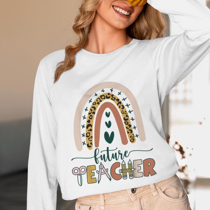 Future Teacher Boho Rainbow Leopard New Grad Student Unisex Long Sleeve T-Shirt, funny design Future Teacher Boho Rainbow Leopard New Grad Student Unisex Long Sleeve T-Shirt, funny design