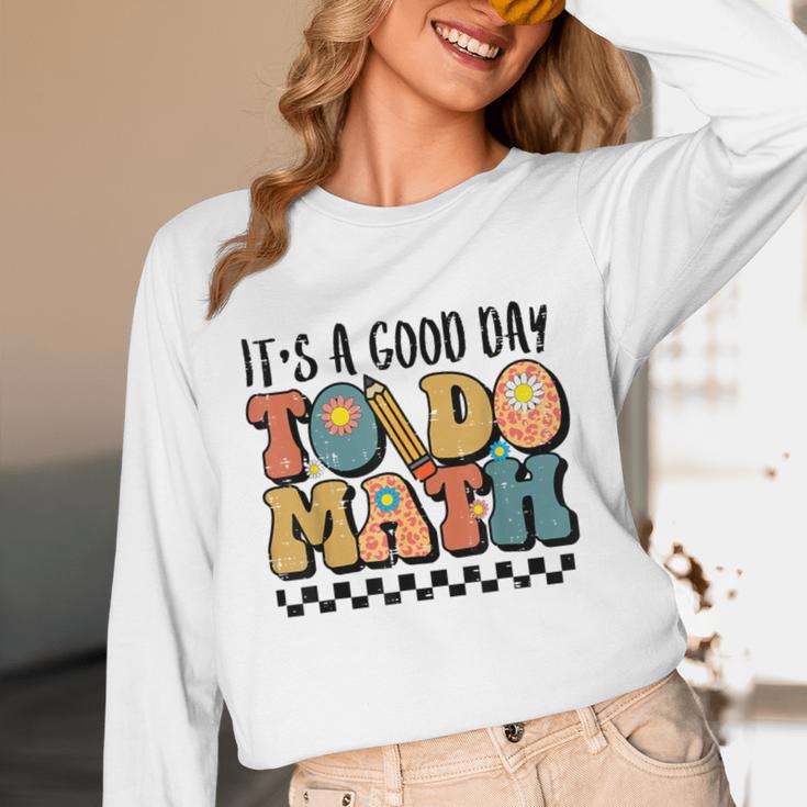 Good Day To Do Math Teacher Vintage Groovy Nerd Women Men Unisex Long Sleeve T-Shirt, funny design