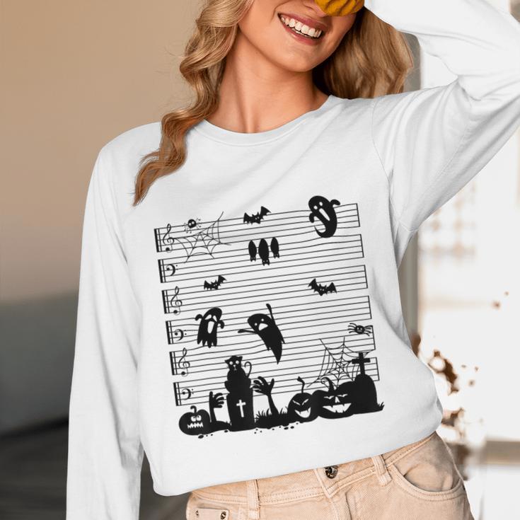 Halloween Music Note Clefs Spooky Ghost For Music Teacher Unisex Long Sleeve T-Shirt, funny design Halloween Music Note Clefs Spooky Ghost For Music Teacher Unisex Long Sleeve T-Shirt, funny design