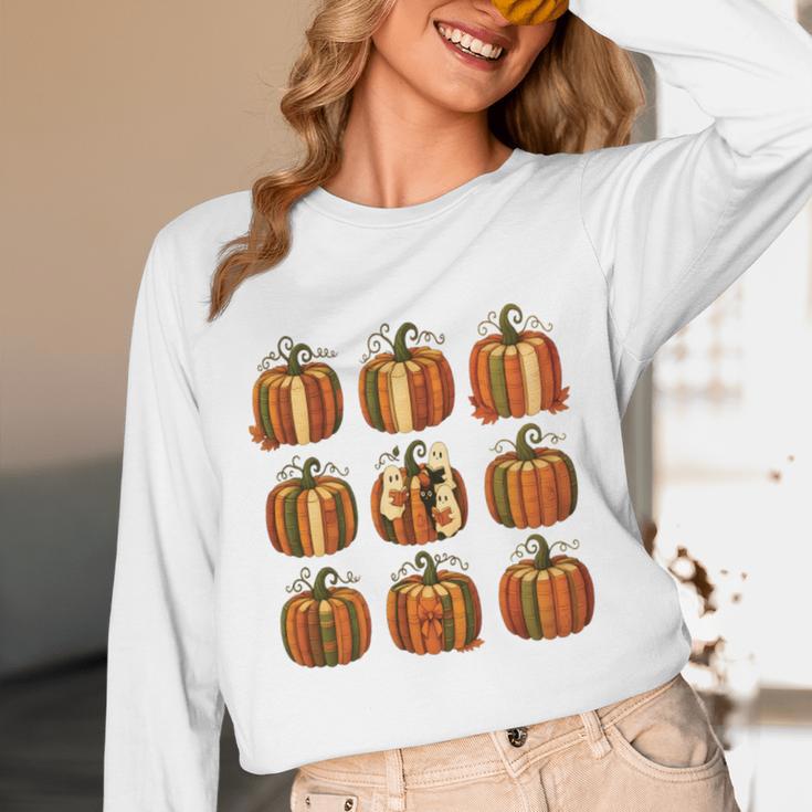 Halloween Teacher Fall Book Pumpkin Retro Reading Unisex Long Sleeve T-Shirt, funny design Halloween Teacher Fall Book Pumpkin Retro Reading Unisex Long Sleeve T-Shirt, funny design