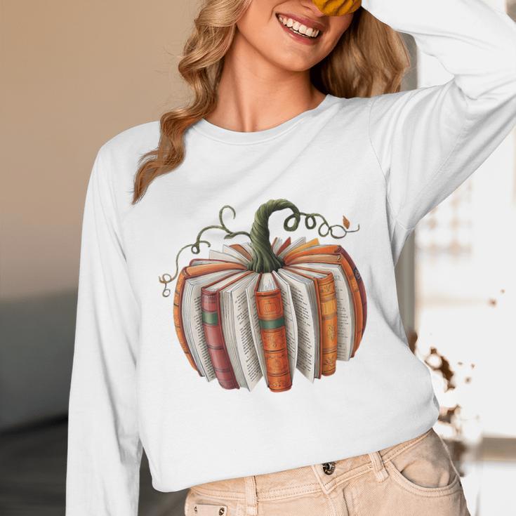 Halloween Teacher Librarians Fall Book Pumpkin Retro Reading Unisex Long Sleeve T-Shirt, funny design Halloween Teacher Librarians Fall Book Pumpkin Retro Reading Unisex Long Sleeve T-Shirt, funny design