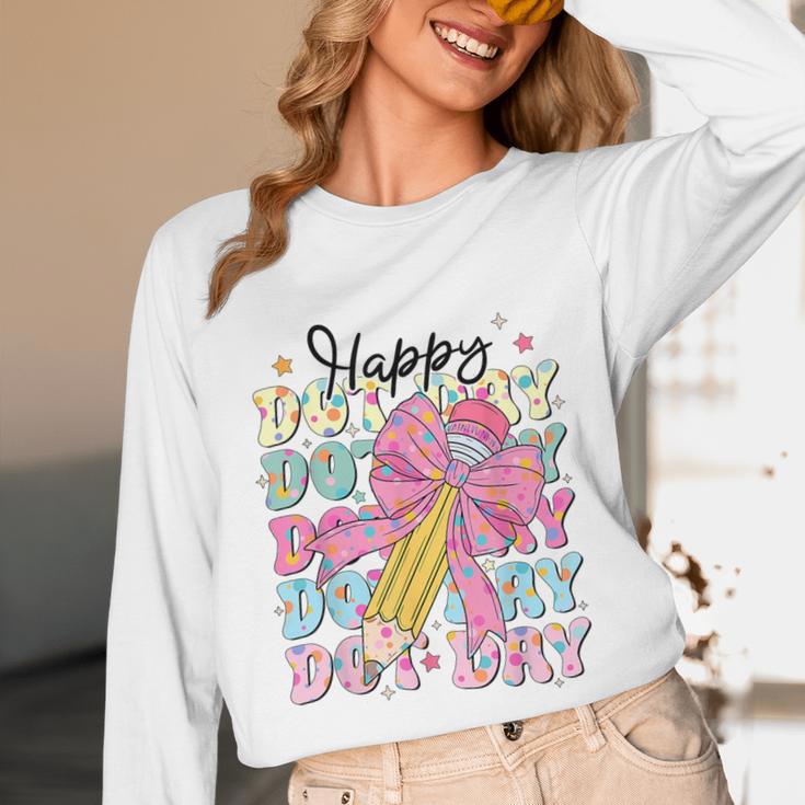 Happy Dot Day 2025 Coquette Bow Teachers Kids Boys Girls Unisex Long Sleeve T-Shirt, funny design Happy Dot Day 2025 Coquette Bow Teachers Kids Boys Girls Unisex Long Sleeve T-Shirt, funny design