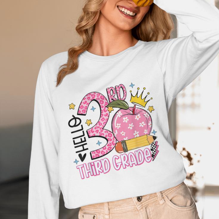 Hello 3rd Third Grade Back To School Pink Leopard Teacher Unisex Long Sleeve T-Shirt, funny design Hello 3rd Third Grade Back To School Pink Leopard Teacher Unisex Long Sleeve T-Shirt, funny design