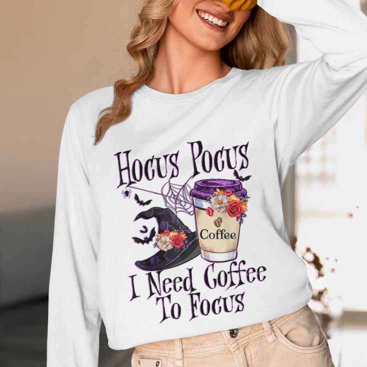 Hocus Pocus I Need Coffee To Focus Halloween Teacher Unisex Long Sleeve T-Shirt, funny design