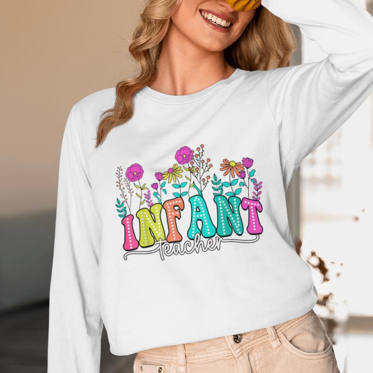 Infant Teacher Floral First Day Back To School Teaching Unisex Long Sleeve T-Shirt, funny design
