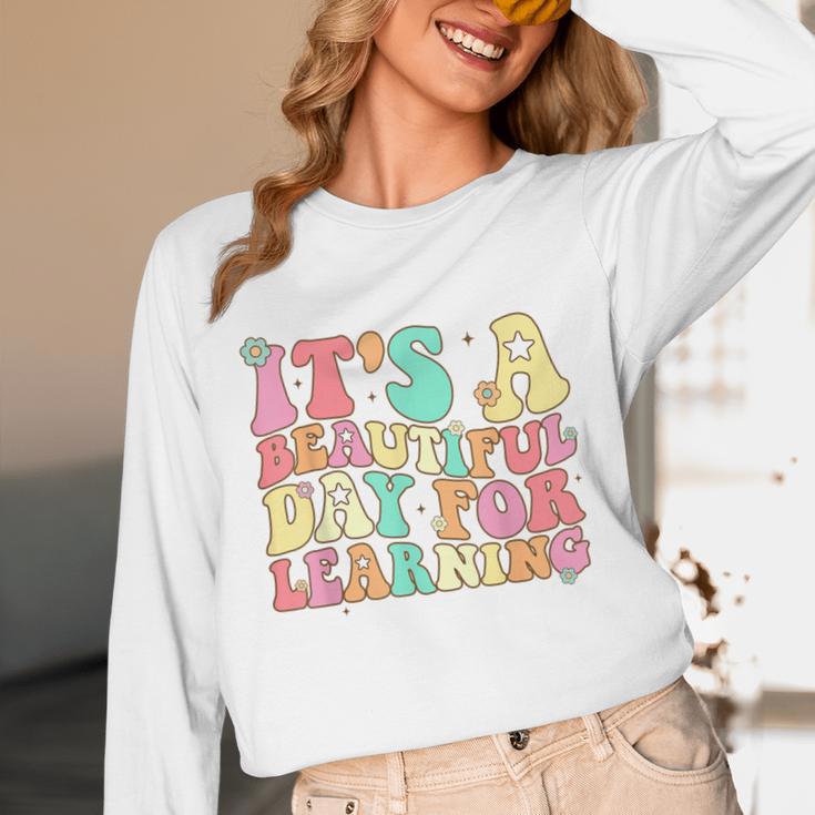 It's Beautiful Day For Learning Retro Teacher Students Women Unisex Long Sleeve T-Shirt, funny design It's Beautiful Day For Learning Retro Teacher Students Women Unisex Long Sleeve T-Shirt, funny design
