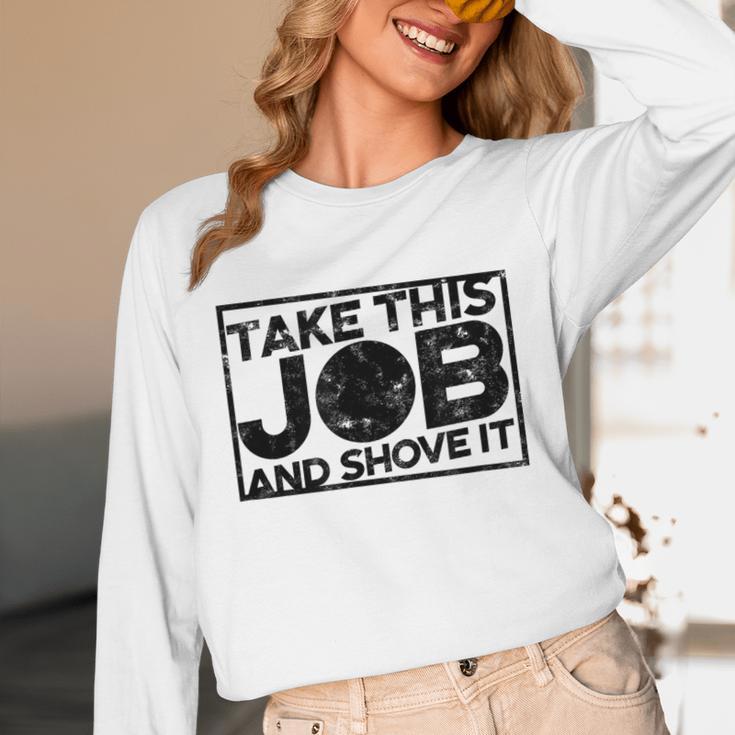 Take This Job And Shove It Teacher And Technician Work For Men Women Unisex Long Sleeve T-Shirt, funny design