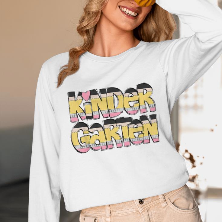 Kindergarten Pencil First Day Of School Teacher Toddler Kids Unisex Long Sleeve T-Shirt, funny design Kindergarten Pencil First Day Of School Teacher Toddler Kids Unisex Long Sleeve T-Shirt, funny design