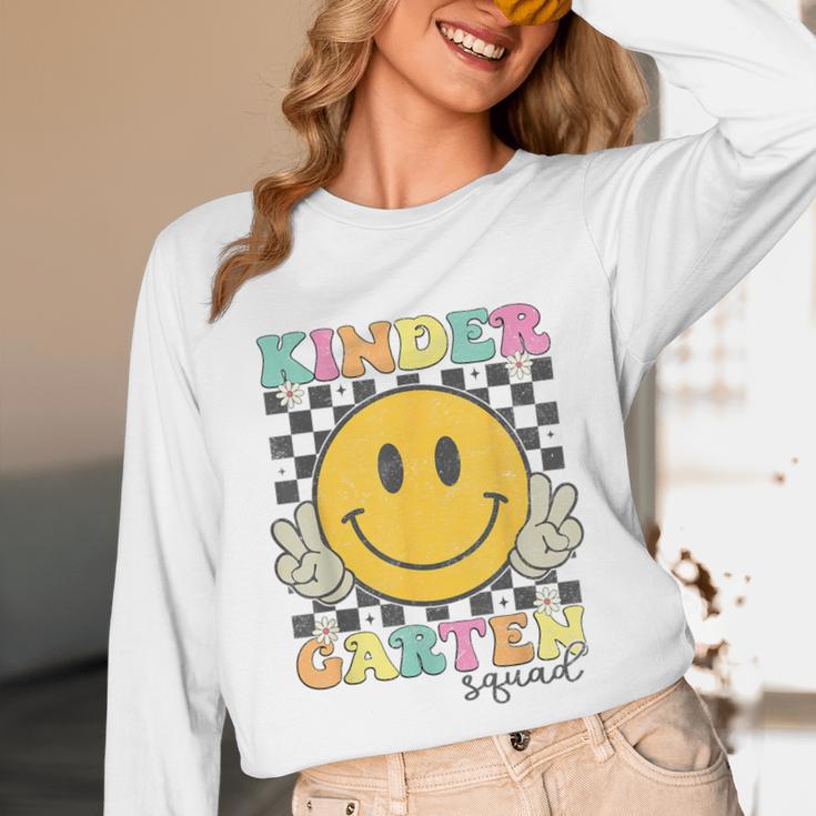 Kindergarten Squad Smile Face Teachers Kids Back To School Unisex Long Sleeve T-Shirt, funny design