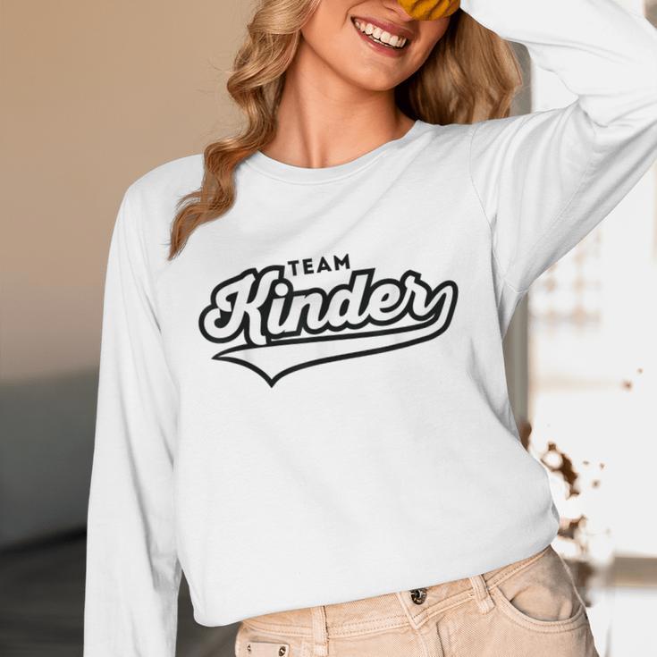 Kindergarten TEAM School Teacher Kinder Baseball-Style Shirt Unisex Long Sleeve T-Shirt, funny design