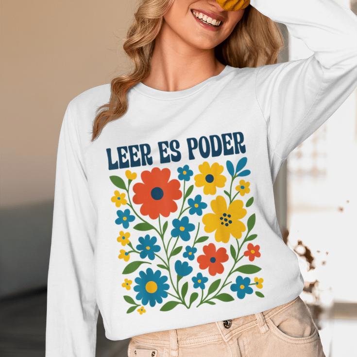 Leer Es Poder Cute Floral Boho Spanish Teacher Reading Unisex Long Sleeve T-Shirt, funny design Leer Es Poder Cute Floral Boho Spanish Teacher Reading Unisex Long Sleeve T-Shirt, funny design