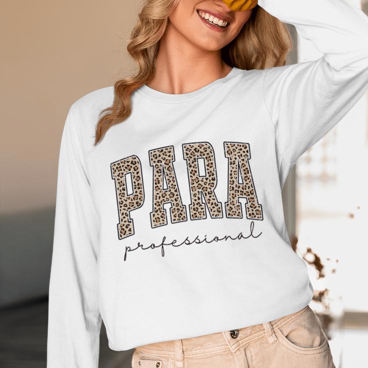 Leopard Paraprofessional Back To School Para Squad Teacher Unisex Long Sleeve T-Shirt, funny design Leopard Paraprofessional Back To School Para Squad Teacher Unisex Long Sleeve T-Shirt, funny design