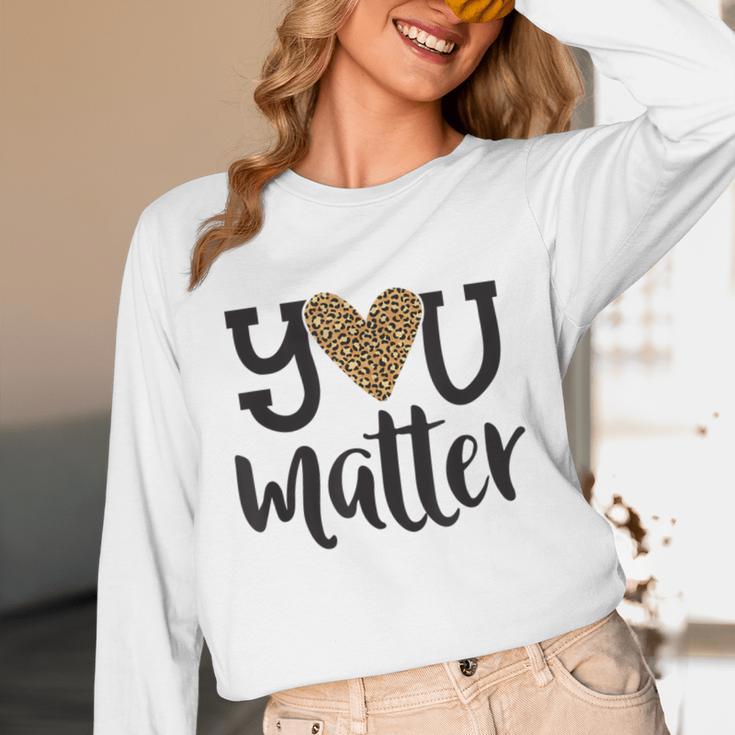You Matter Leopard Print Teacher Kind Counselor Kindness Unisex Long Sleeve T-Shirt, funny design You Matter Leopard Print Teacher Kind Counselor Kindness Unisex Long Sleeve T-Shirt, funny design
