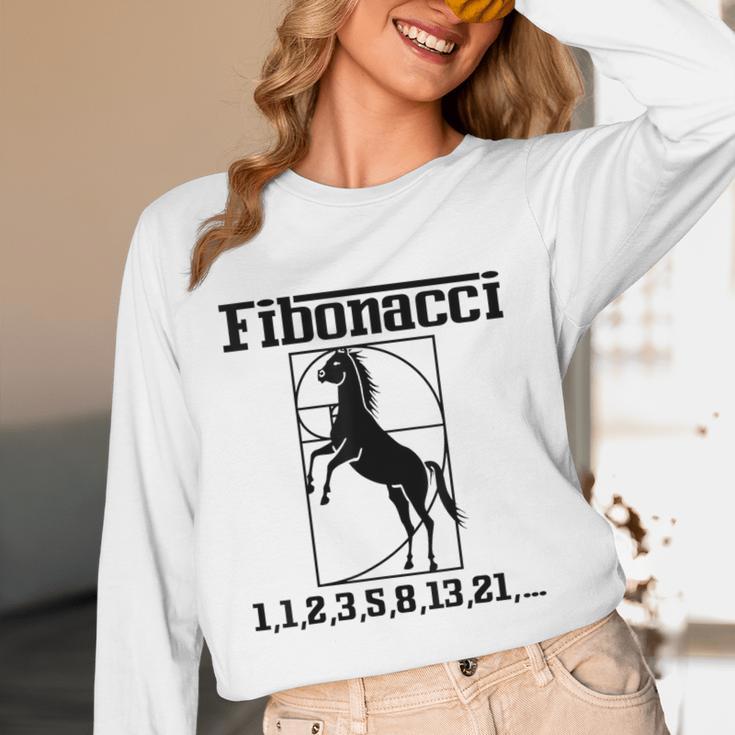 Nerdy Fibonacci Racing Car Horse Math Teacher Men Women Girls Kids Unisex Long Sleeve T-Shirt, funny design