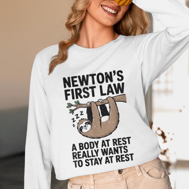 Newtons First Law Physics Jokes Science Teacher Unisex Long Sleeve T-Shirt, funny design Newtons First Law Physics Jokes Science Teacher Unisex Long Sleeve T-Shirt, funny design