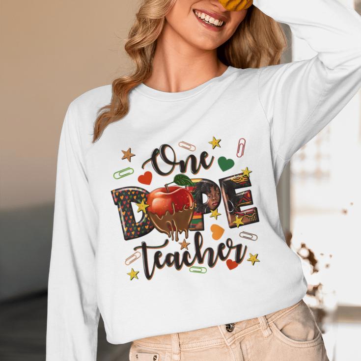 One Dope Teacher Unisex Long Sleeve T-Shirt, funny design