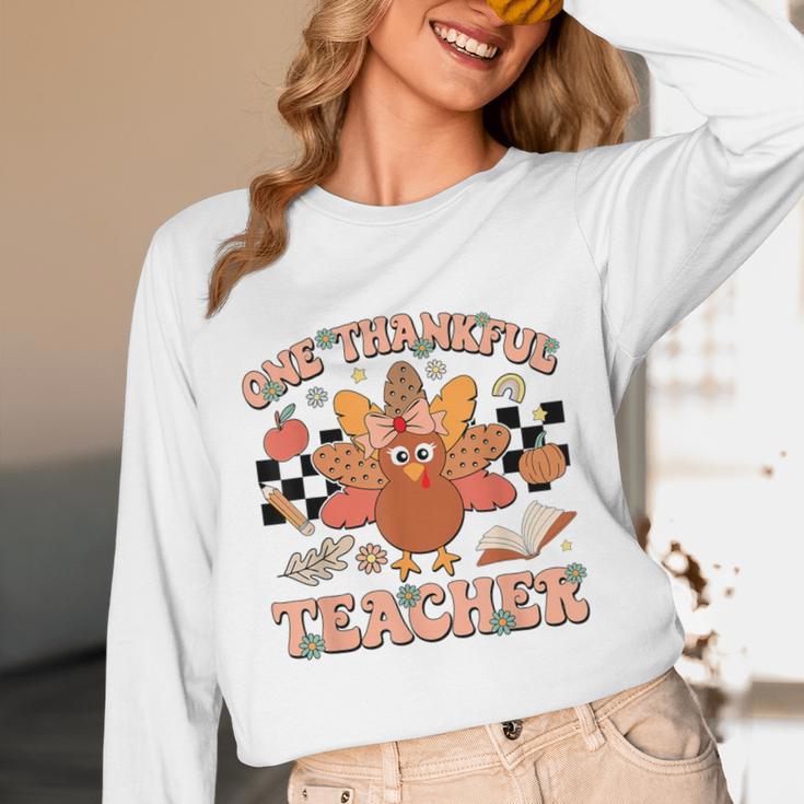 One Thankful Teacher Thanksgiving Retro Groovy Fall Teachers Unisex Long Sleeve T-Shirt, funny design One Thankful Teacher Thanksgiving Retro Groovy Fall Teachers Unisex Long Sleeve T-Shirt, funny design