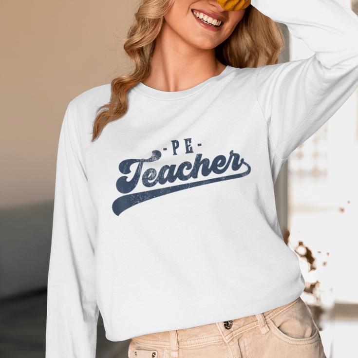 PE Teacher Cute Vintage Graphic Physical Education Teacher Unisex Long Sleeve T-Shirt, funny design PE Teacher Cute Vintage Graphic Physical Education Teacher Unisex Long Sleeve T-Shirt, funny design