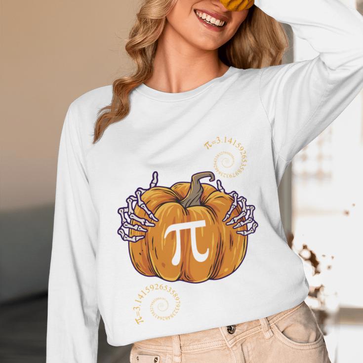 Pi Day Pumpkin Pi Math Teacher Halloween Costume Unisex Long Sleeve T-Shirt, funny design