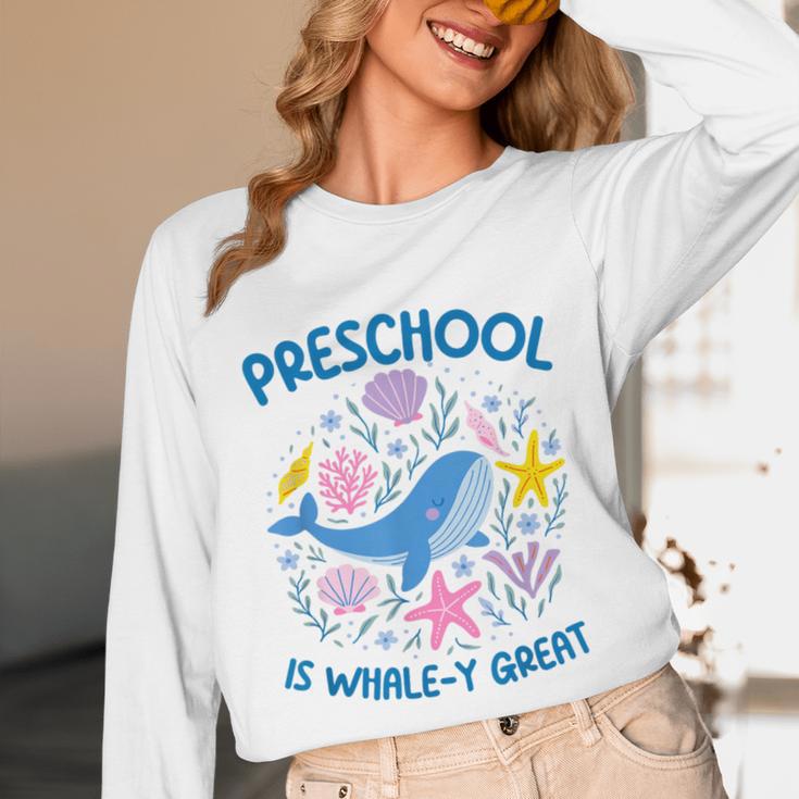 Preschool Is Whale-y Great Preschool Teacher Unisex Long Sleeve T-Shirt, funny design