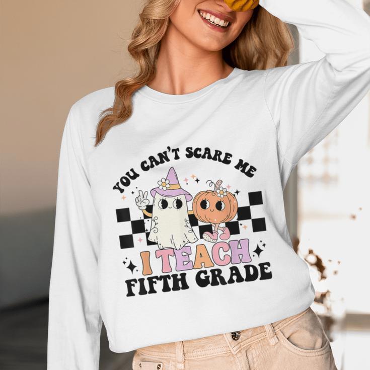 Retro You Can't Scare Me I Teach 5th Grade Teacher Halloween Unisex Long Sleeve T-Shirt, funny design Retro You Can't Scare Me I Teach 5th Grade Teacher Halloween Unisex Long Sleeve T-Shirt, funny design