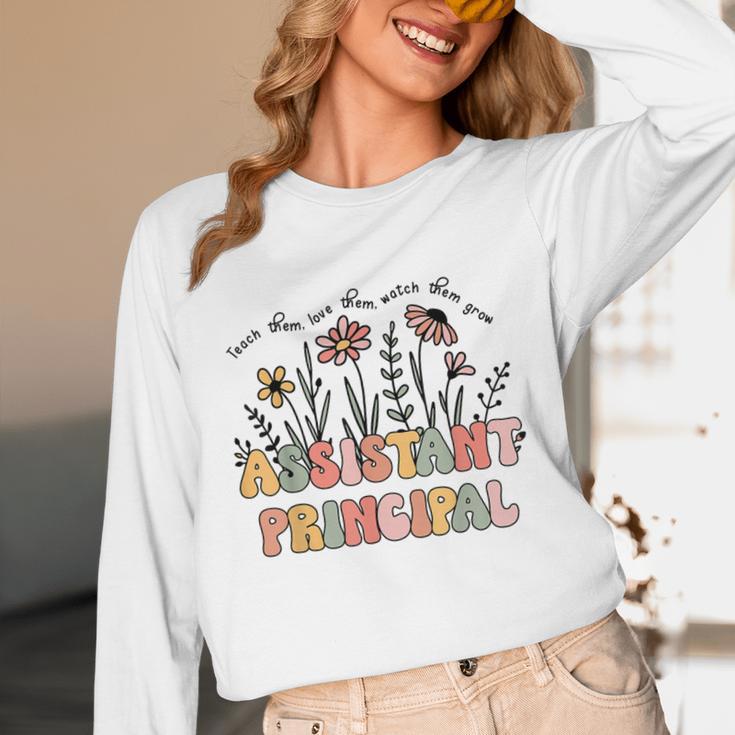Retro Floral Assistant Principal Shirt For Teachers Day Unisex Long Sleeve T-Shirt, funny design