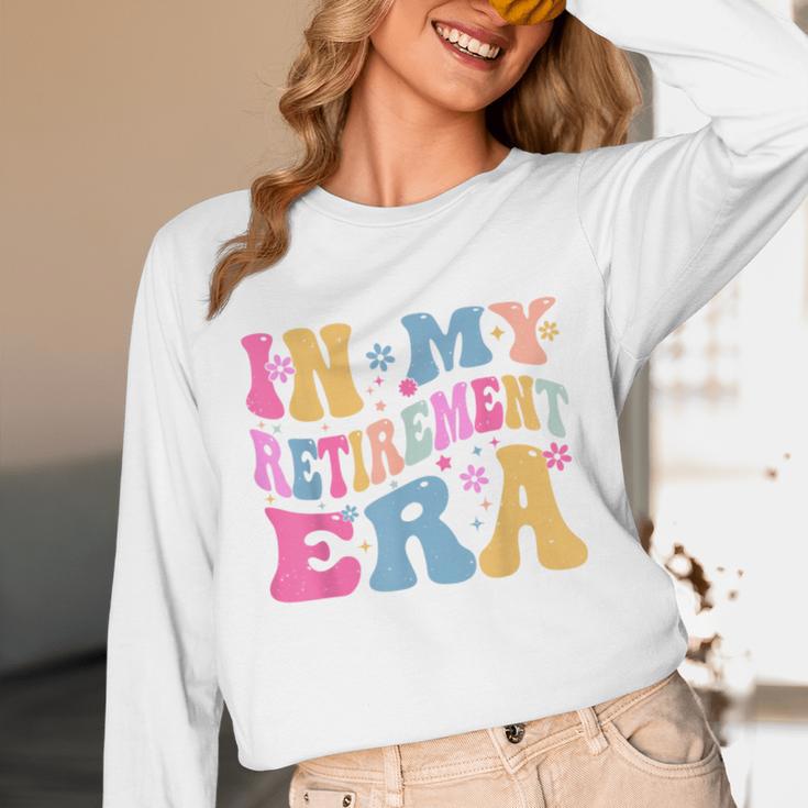 Retro Groovy Retirement Era Retired Teacher Unisex Long Sleeve T-Shirt, funny design