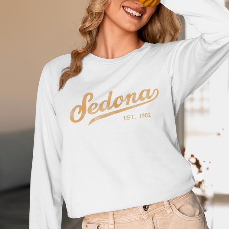 Retro Sedona Script Vintage Throwback Kids Unisex Long Sleeve T-Shirt, funny design