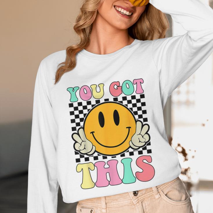 You Got This Retro Smile Motivational Testing Day Teacher Unisex Long Sleeve T-Shirt, funny design You Got This Retro Smile Motivational Testing Day Teacher Unisex Long Sleeve T-Shirt, funny design